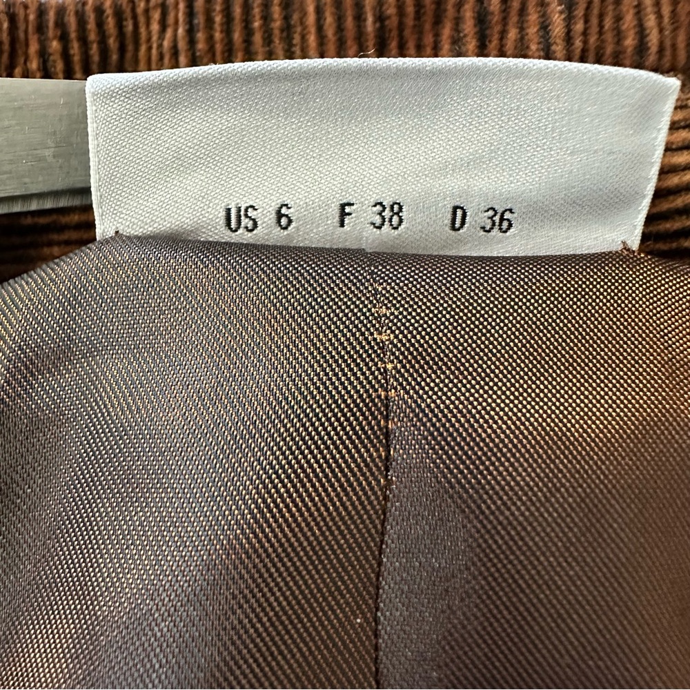 Akris Punto Corduroy Blazer Jacket Brown Sz 6 *MinorFlaw - Picture 3 of 5
